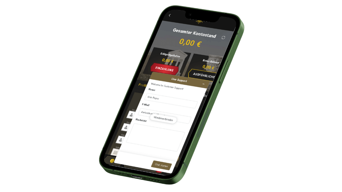 Der Kundendienst für das mobile Casino